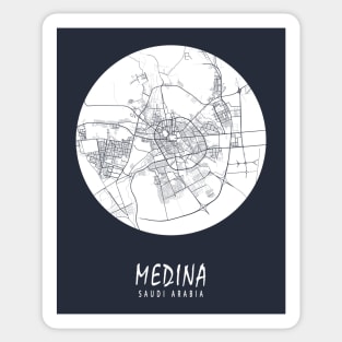 Medina, Saudi Arabia City Map - Full Moon Sticker